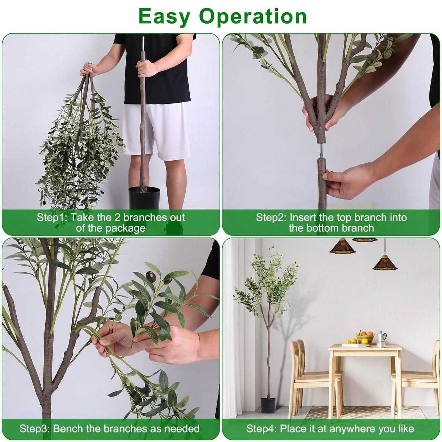 5.9ft Artificial Olive Tree with Lush Olive Branches and Fruits with Black Planter Pot DailySale