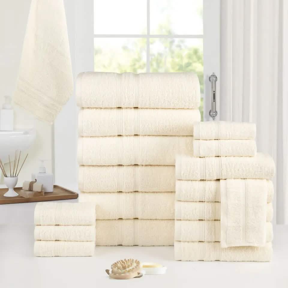 18-Piece: Bibb Home Zero Twist Egyptian Cotton Towel Set DailySale
