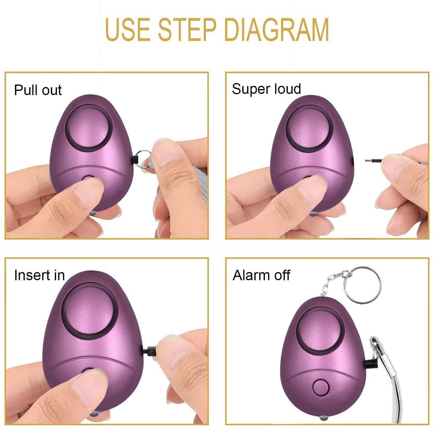 6-Pack: 140DB Personal Security Alarm Keychain with LED Lights DailySale
