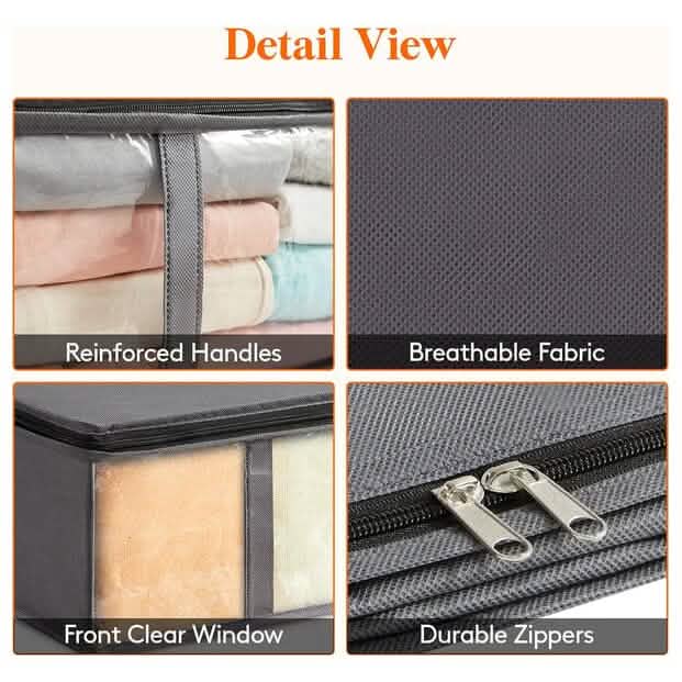 6-Pack: 40L Foldable Clothing Storage Bags with Front Clear Window DailySale