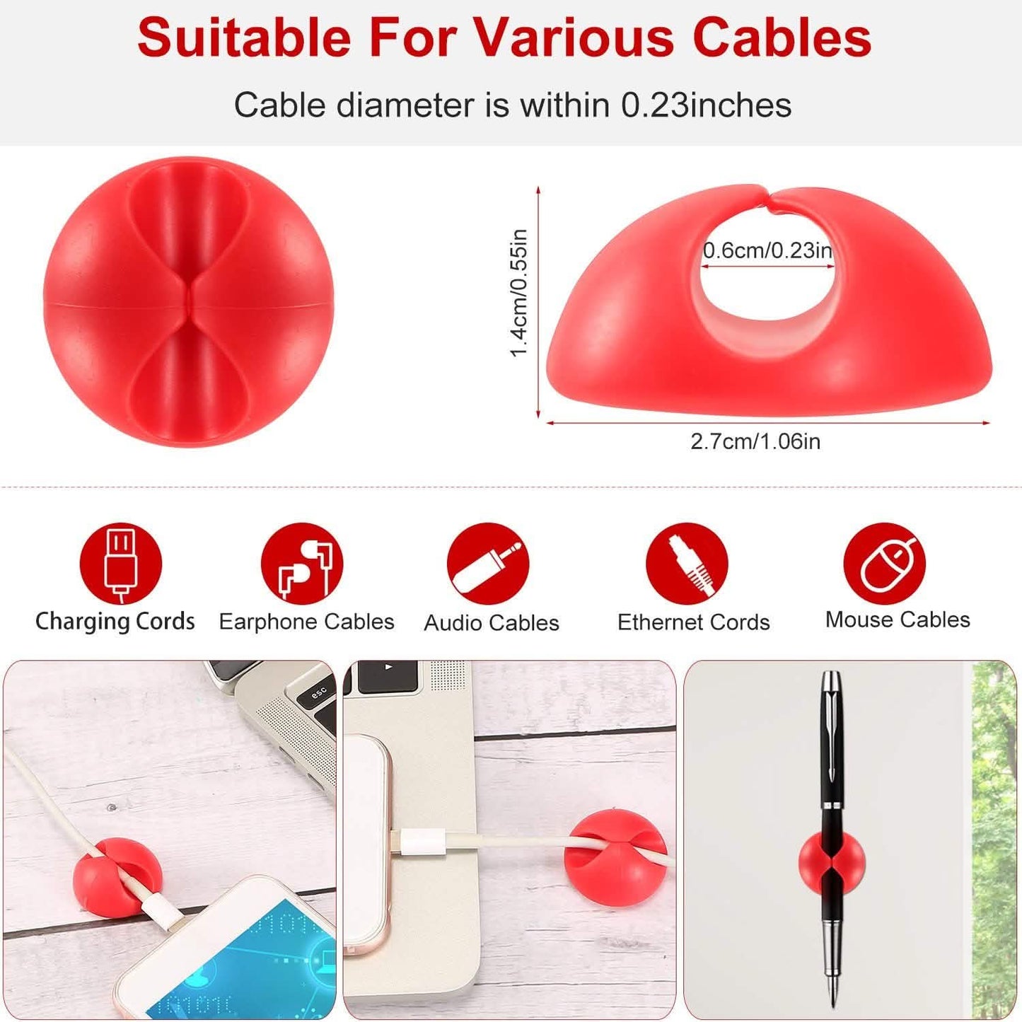 6-Pack: Cable Clips Adhesive Wire Cord Clamps DailySale