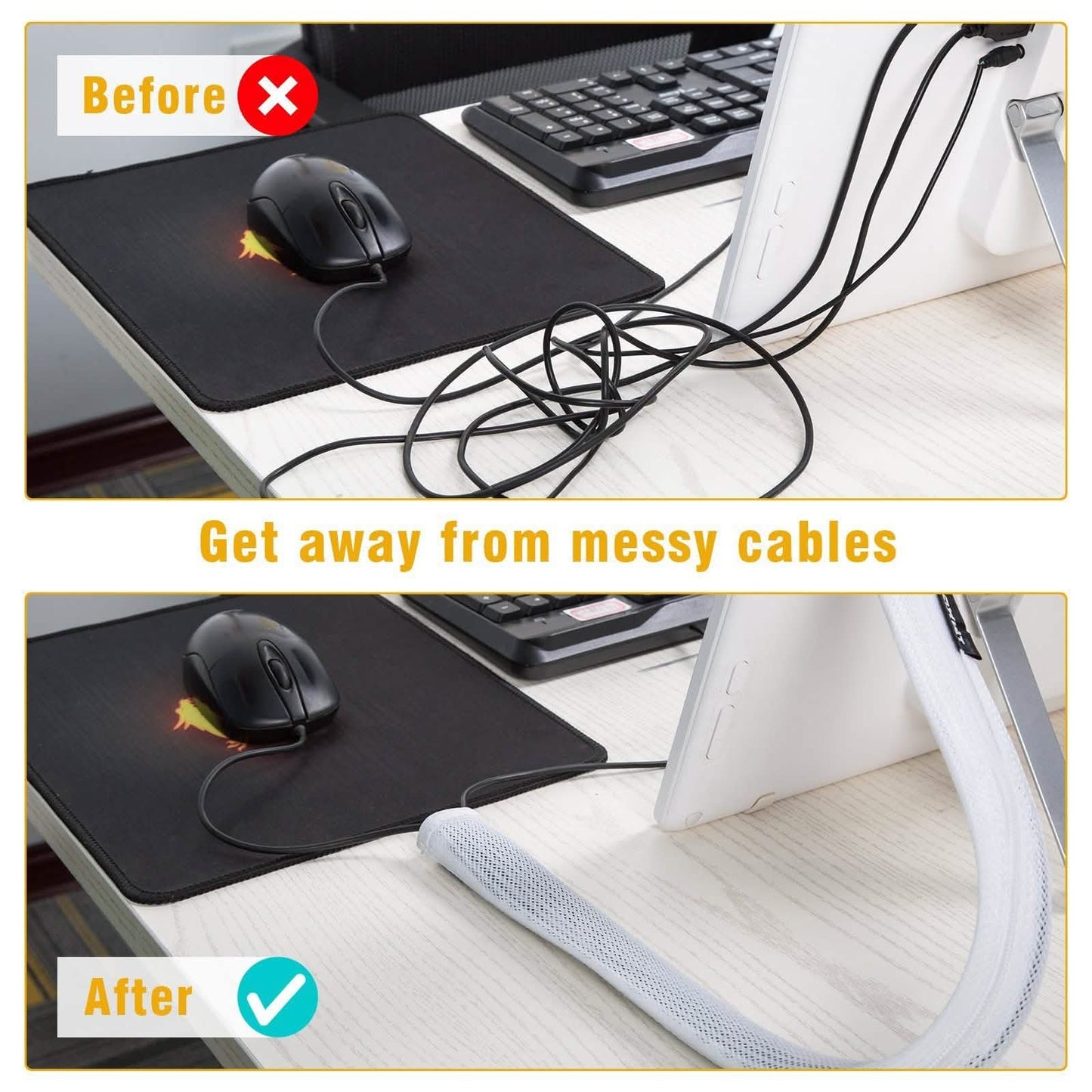 6-Pack: Cable Sleeve Wrap Cover DailySale