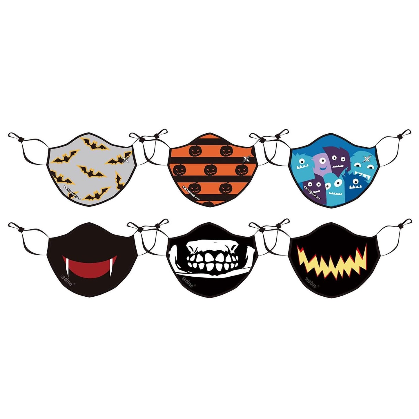 6-Pack: Halloween Two-Layer Special Reusable Face Mask with Adjustable Earloop DailySale