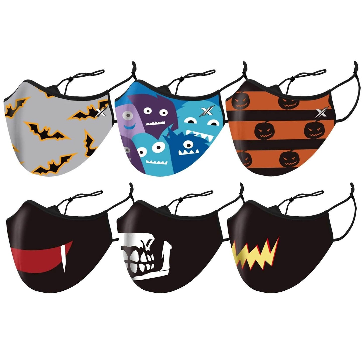6-Pack: Halloween Two-Layer Special Reusable Face Mask with Adjustable Earloop DailySale