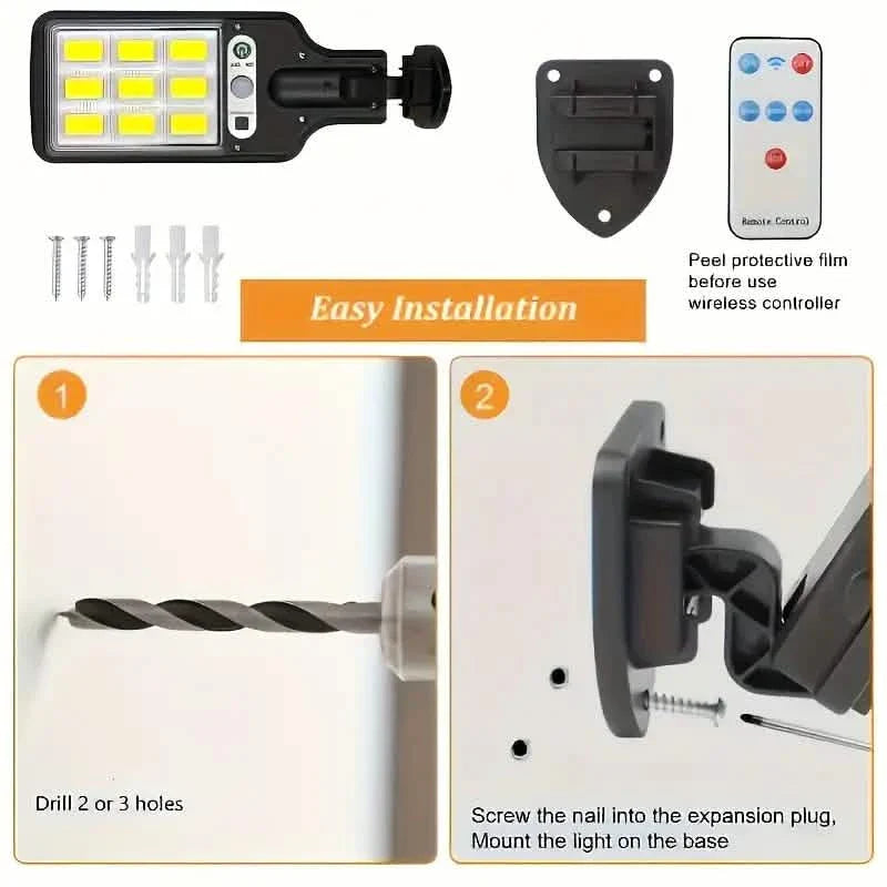 6-Pack: Solar Powered Motion Sensor Outdoor Garden Light with 108 COB LED Lights DailySale