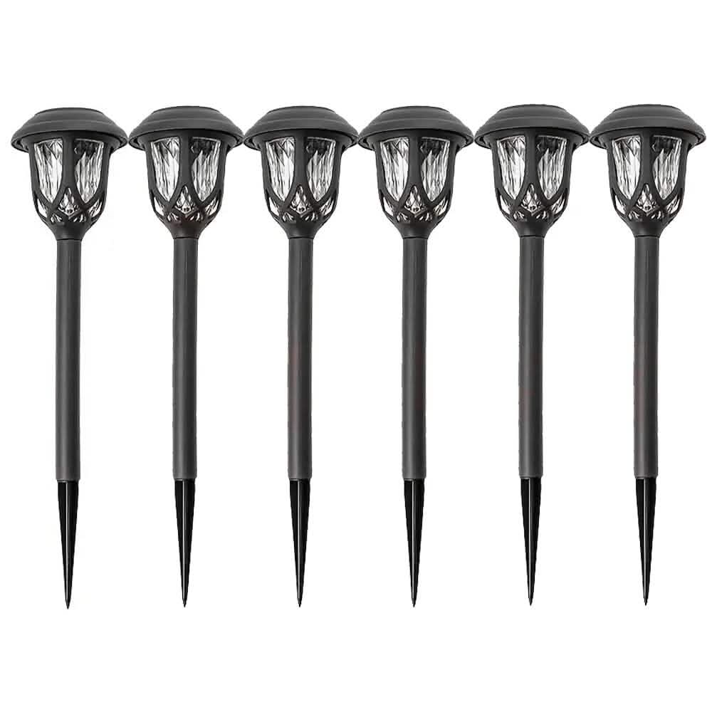 6-Pack: Solar Powered Pathway Lights - Touch-Controlled, Waterproof, Detachable, Energy Efficient, and Wireless Solar Garden Stake Lights DailySale