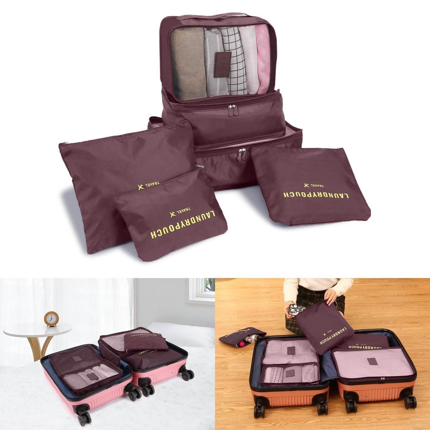 6-Pack: Travel Storage Bag Set Packing Cube Organizer DailySale