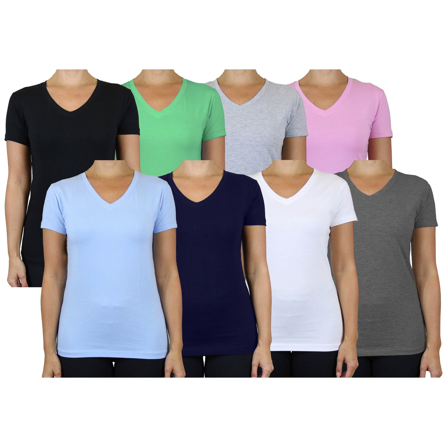 6-Pack: Women's Assorted Short Sleeve V-Neck Tees DailySale