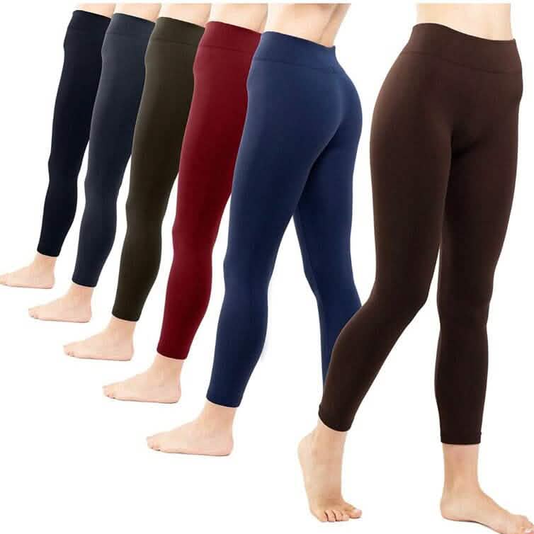 6-Pack: Women’s Extra Fleece Leggings High Waist DailySale