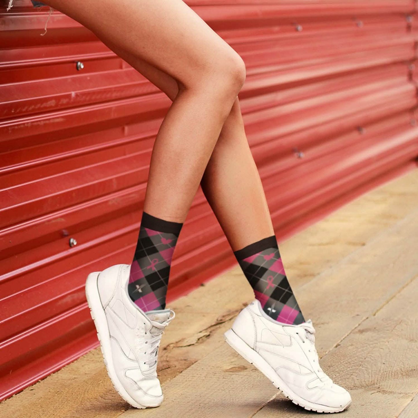 6-Pairs: Breast Cancer Awareness Crew Length Everyday Wear Compression Socks DailySale