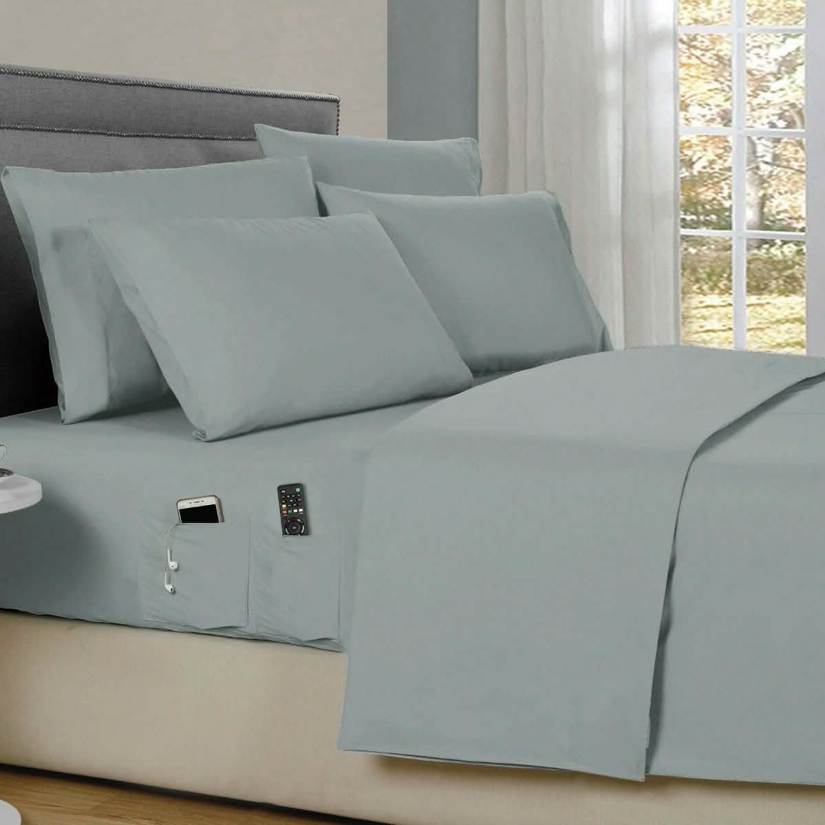 6-Piece: Bamboo Smart Sheet Set With Storage Pocket DailySale