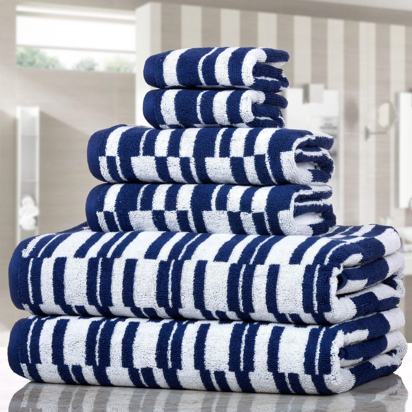 6-Piece: CP Stratus Stripe Quick Dry Towel Set DailySale