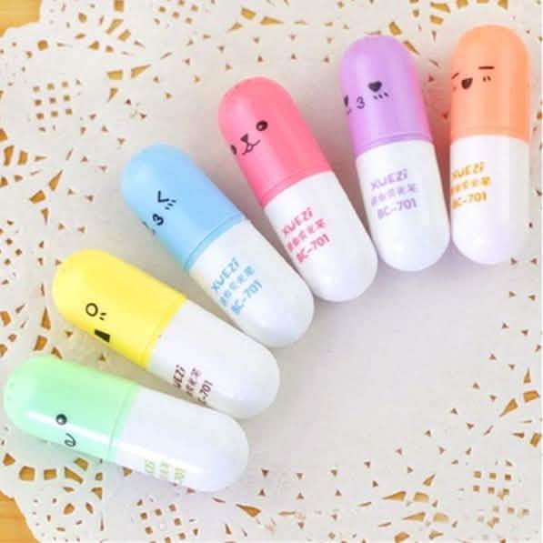 6-Piece: Cute Pill Shape Mini Highlighter Marker DailySale