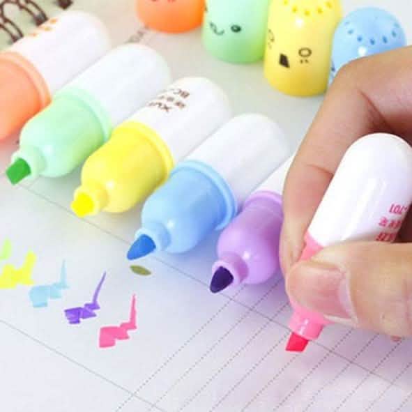 6-Piece: Cute Pill Shape Mini Highlighter Marker DailySale
