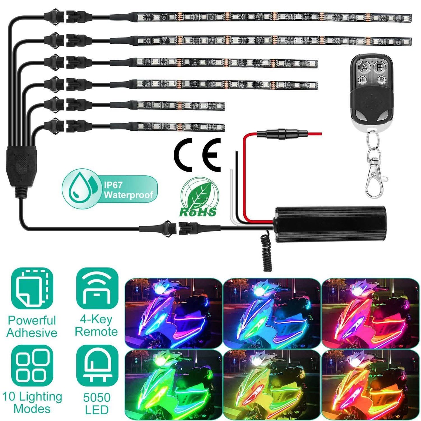 6-Piece: Motorcycle LED Light Strips DailySale