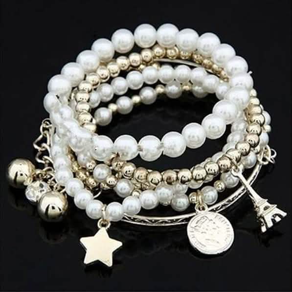 6-Piece: Multi Layer Pearl Bracelet Set DailySale