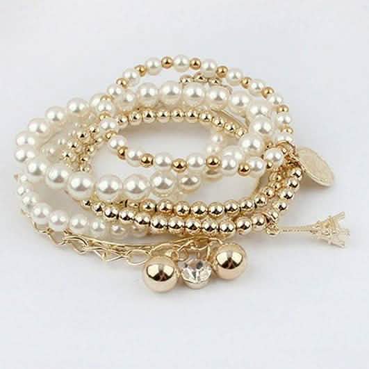 6-Piece: Multi Layer Pearl Bracelet Set DailySale