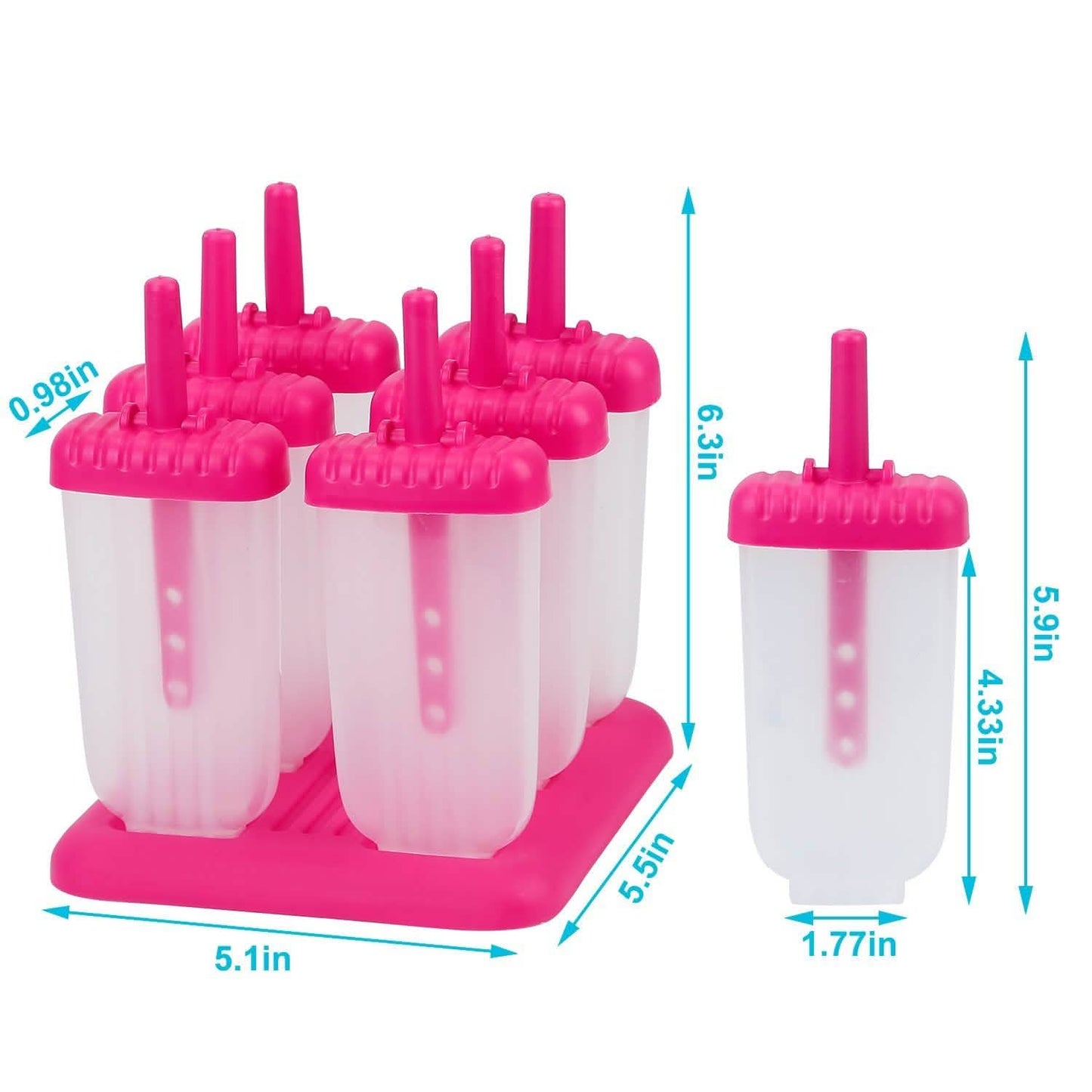 6-Piece: Popsicle Molds Reusable Ice Cream DIY Ice Pop Maker DailySale
