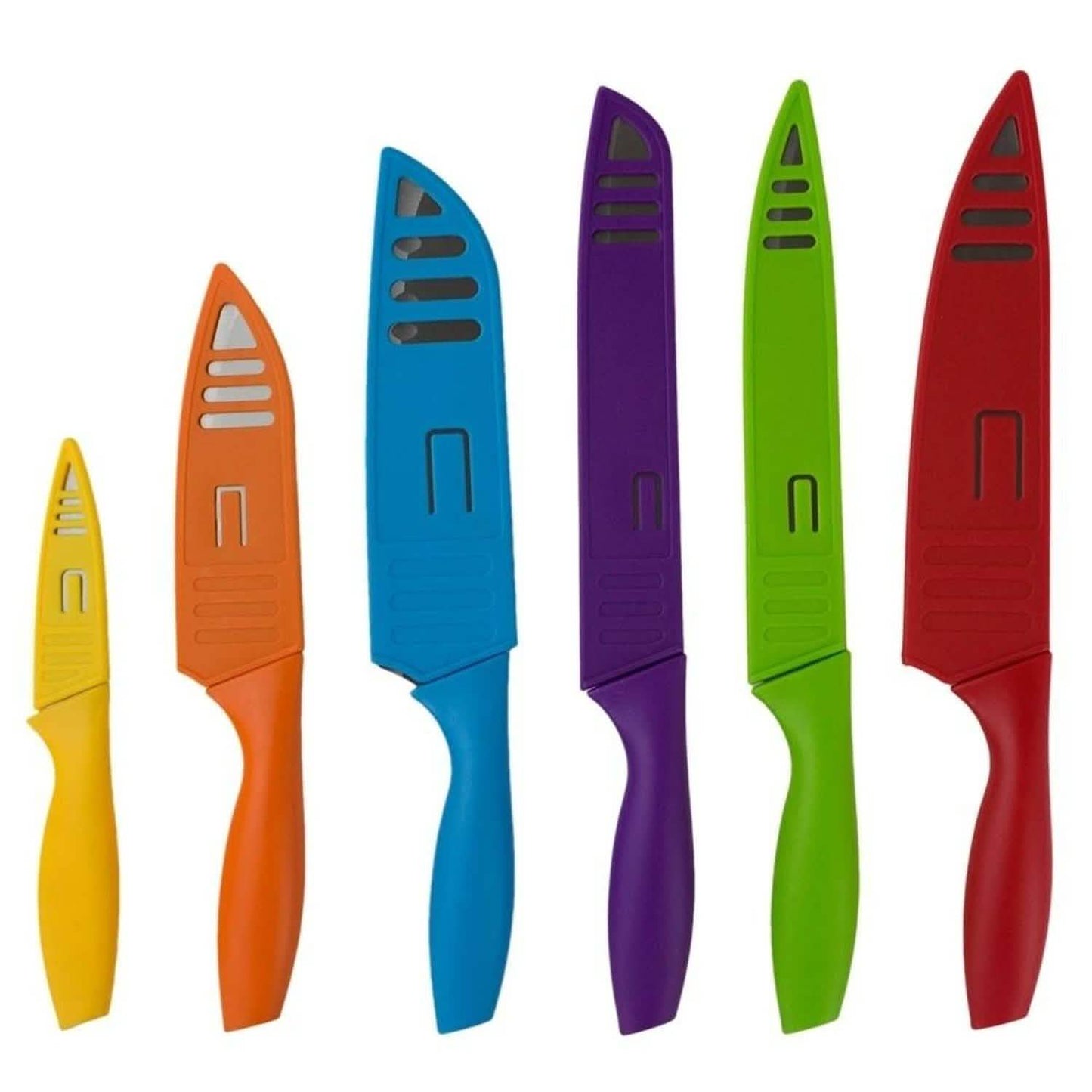 6-Piece Set: Sazon Stainless Steel Knife and Colorful Slip Covers DailySale