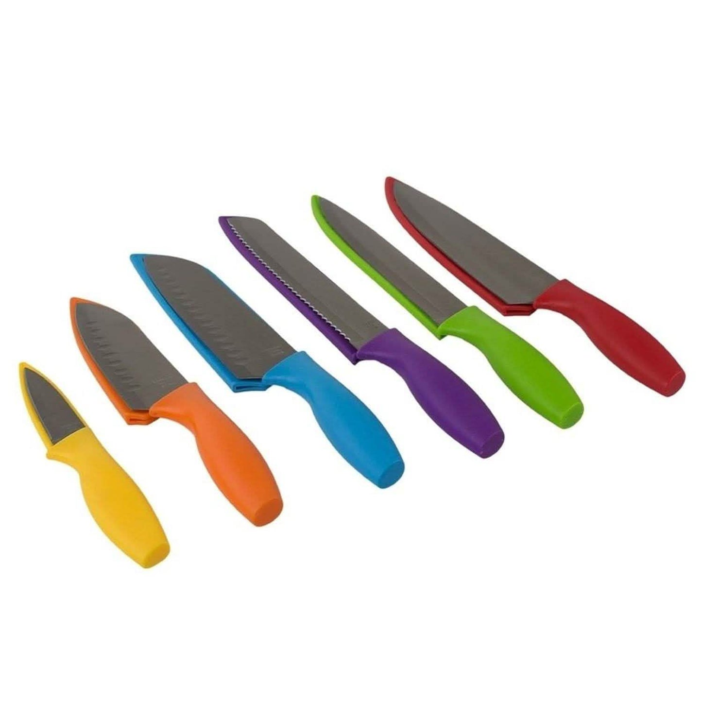6-Piece Set: Sazon Stainless Steel Knife and Colorful Slip Covers DailySale