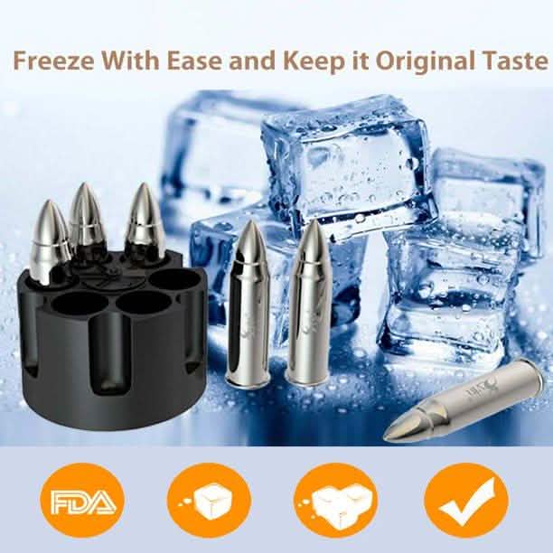6-Piece Set: Whiskey Bullets Stainless Steel with Base DailySale