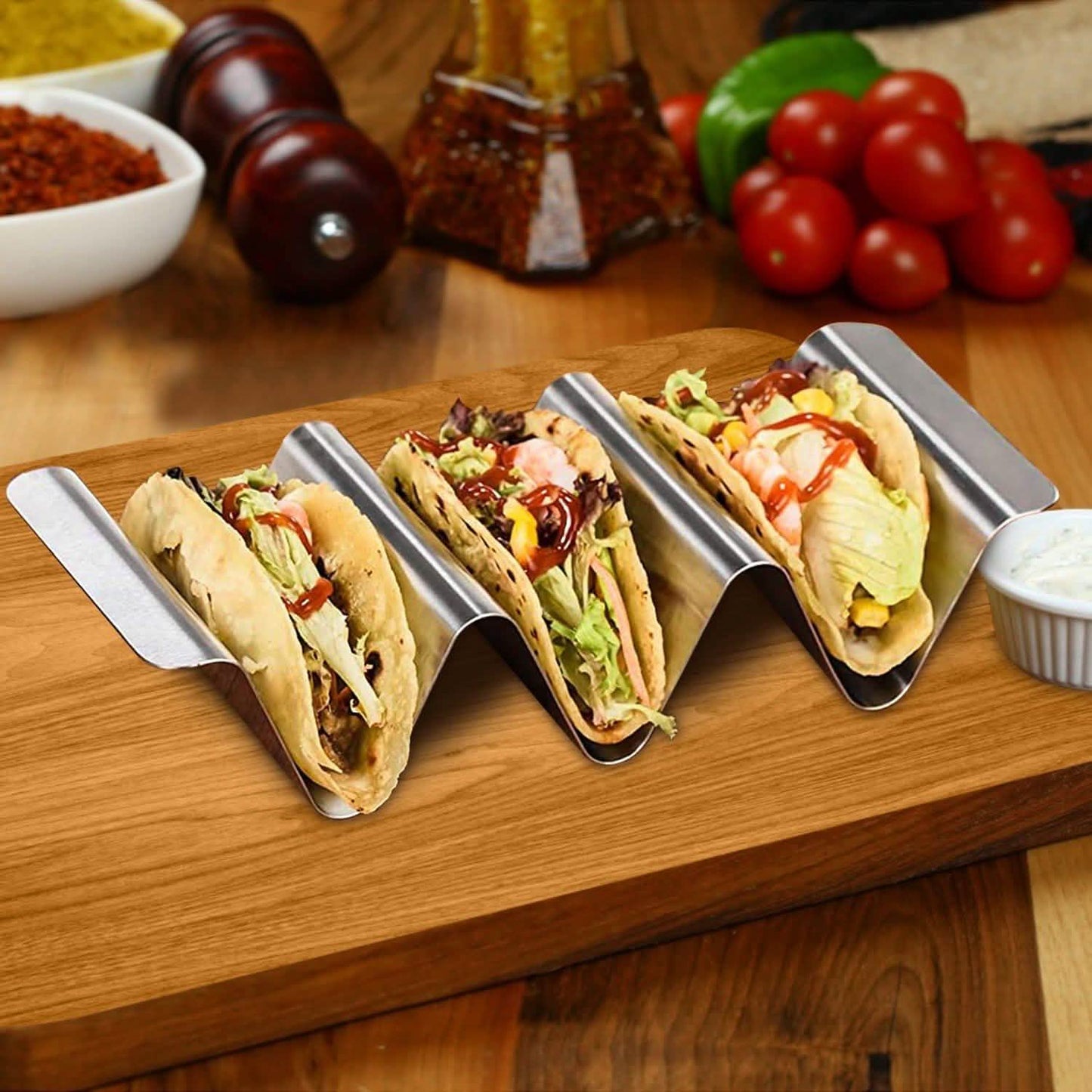 6-Piece: Stainless Steel Taco Holders DailySale