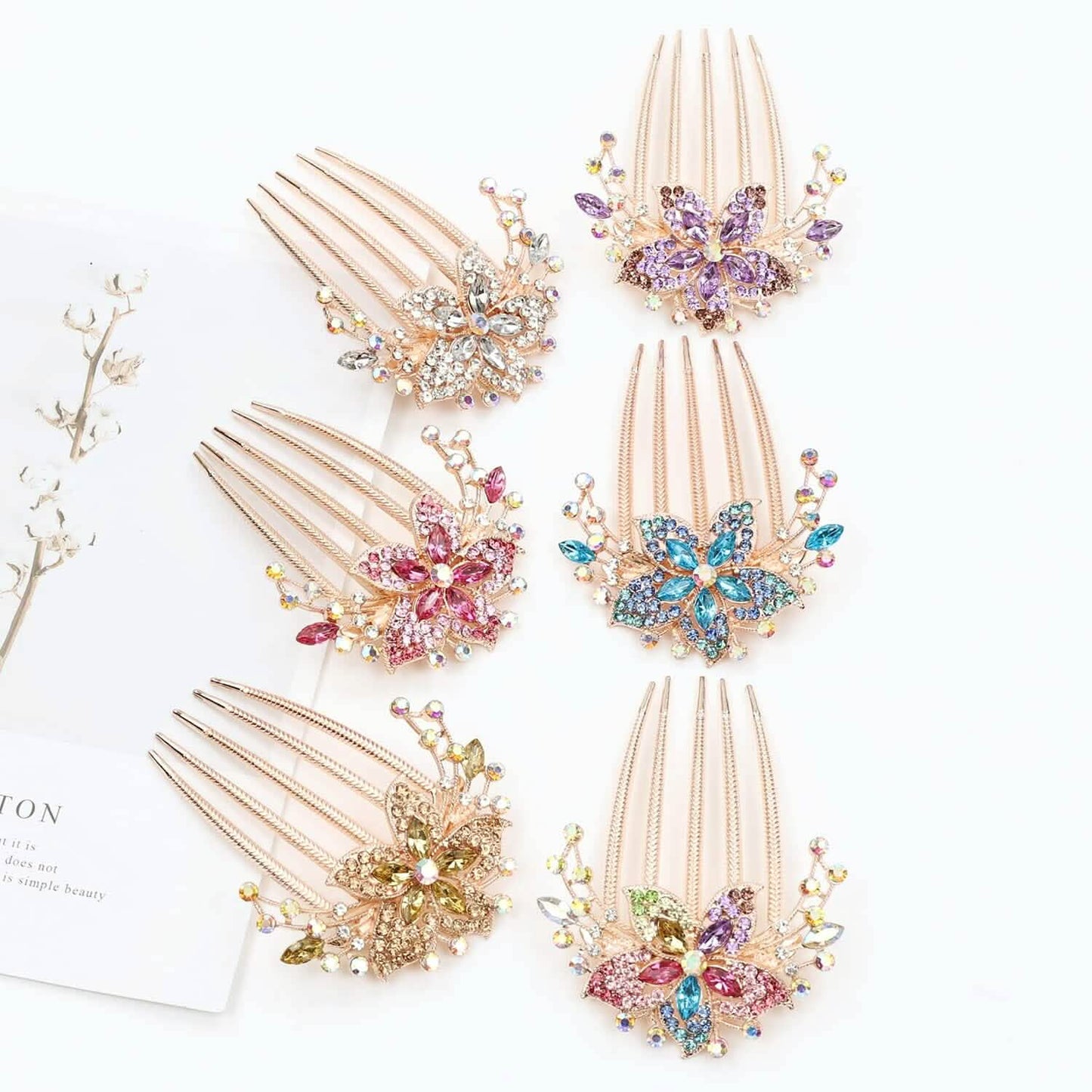 6-Pieces: Rhinestone Encrusted Hairpin Barrette Accessory DailySale
