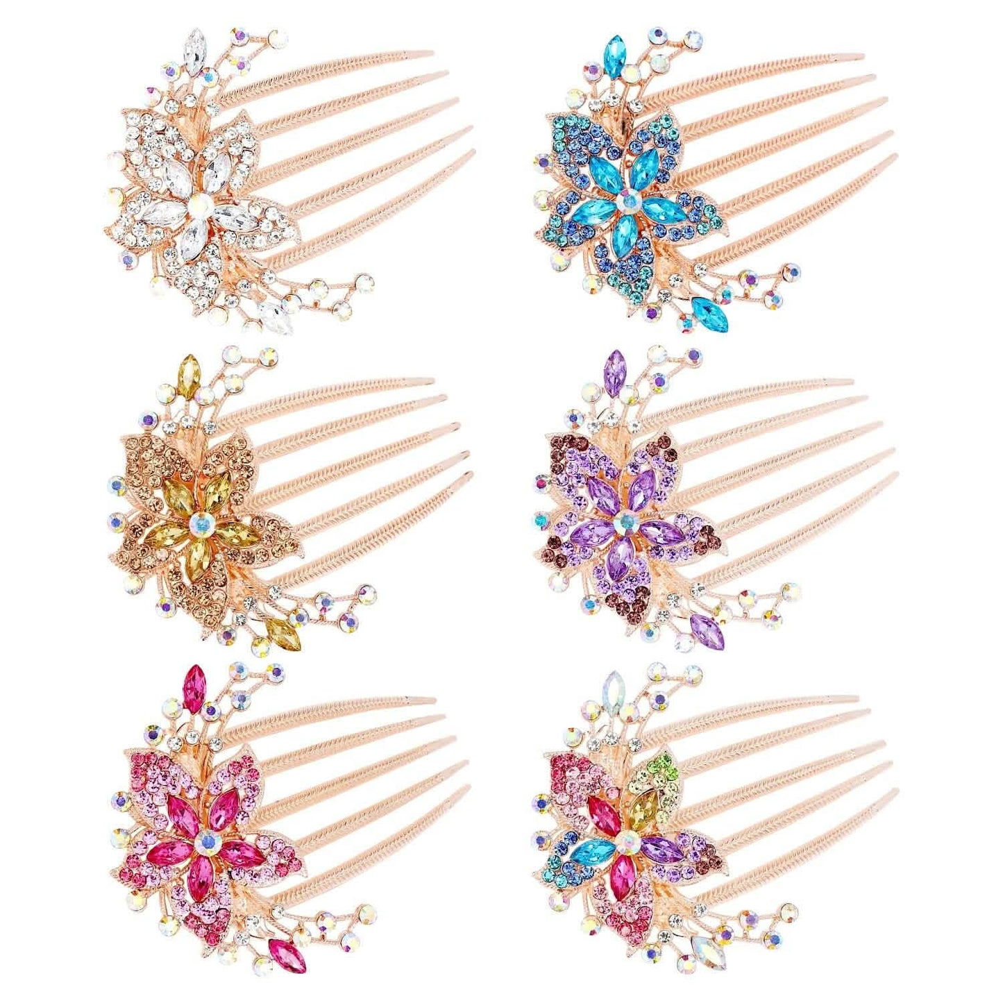 6-Pieces: Rhinestone Encrusted Hairpin Barrette Accessory DailySale