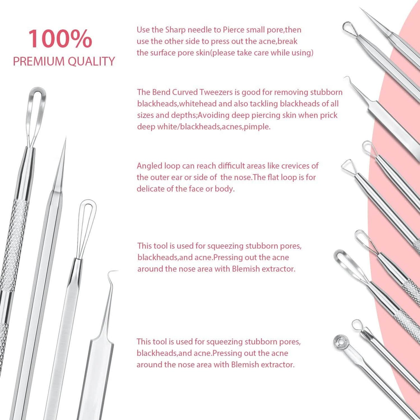 6-Pieces Set: Blackhead Remover Comedones Extractor Acne Removal Kit DailySale
