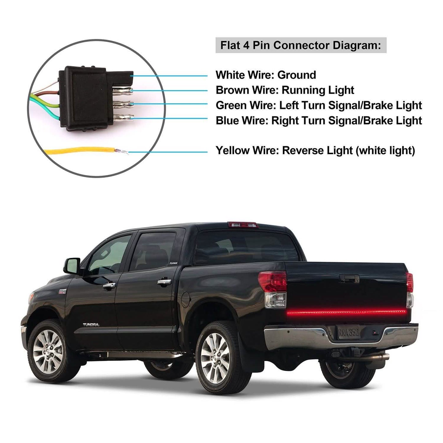 60" Truck Tailgate Brake/Reverse/Turn Signal LED Light Stip DailySale
