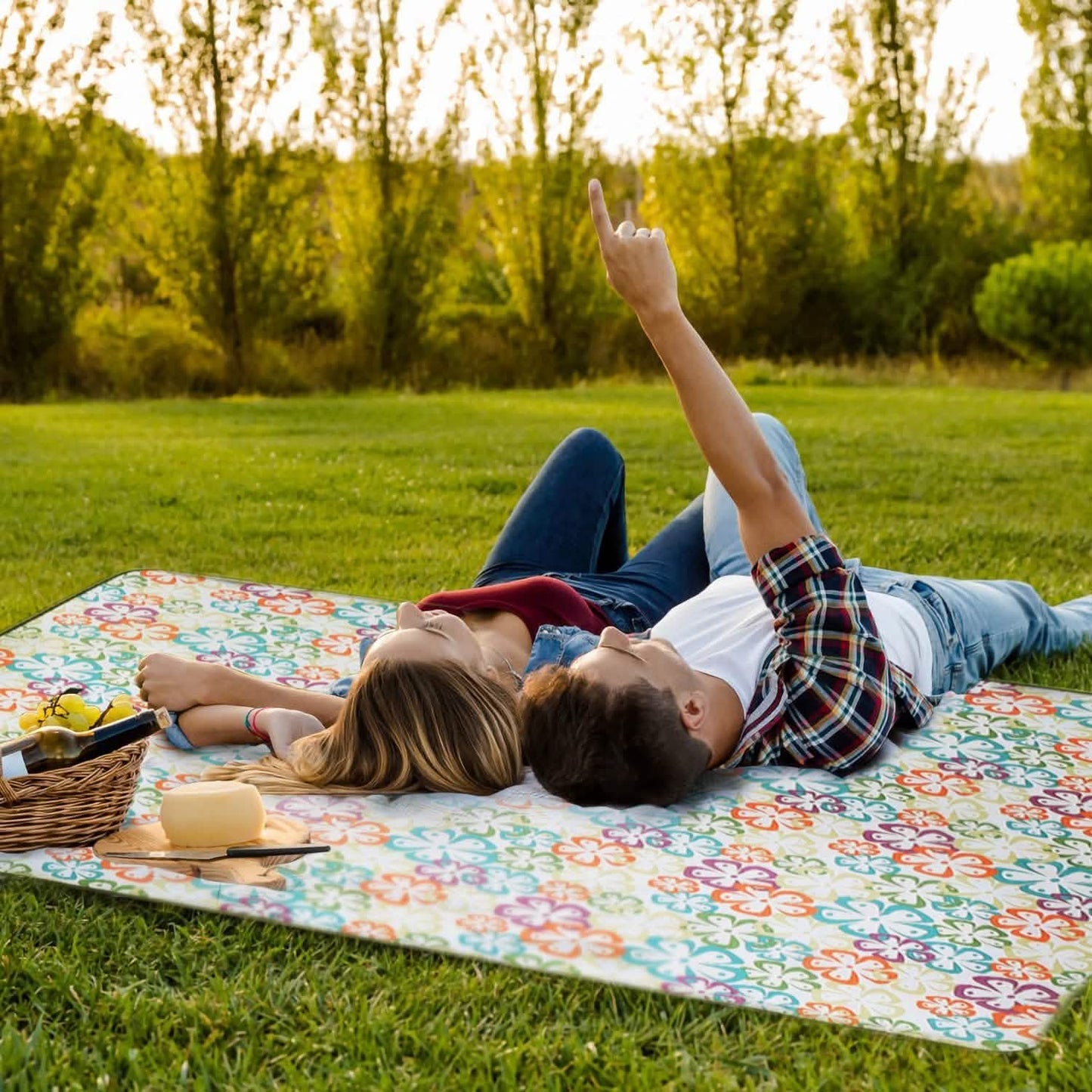 60" x 78" Foldable Waterproof Picnic Blanket with Strap DailySale