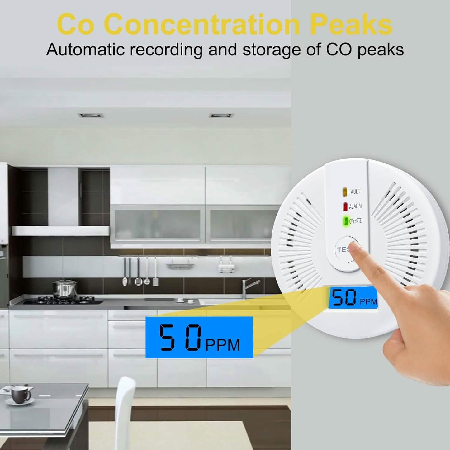 Portable Carbon Monoxide Detector – Battery-Operated CO Alarm DailySale