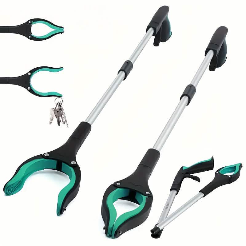 Heavy-Duty Steel Folding Trash Picker – 32" with Magnet & Anti-Slip Handle DailySale