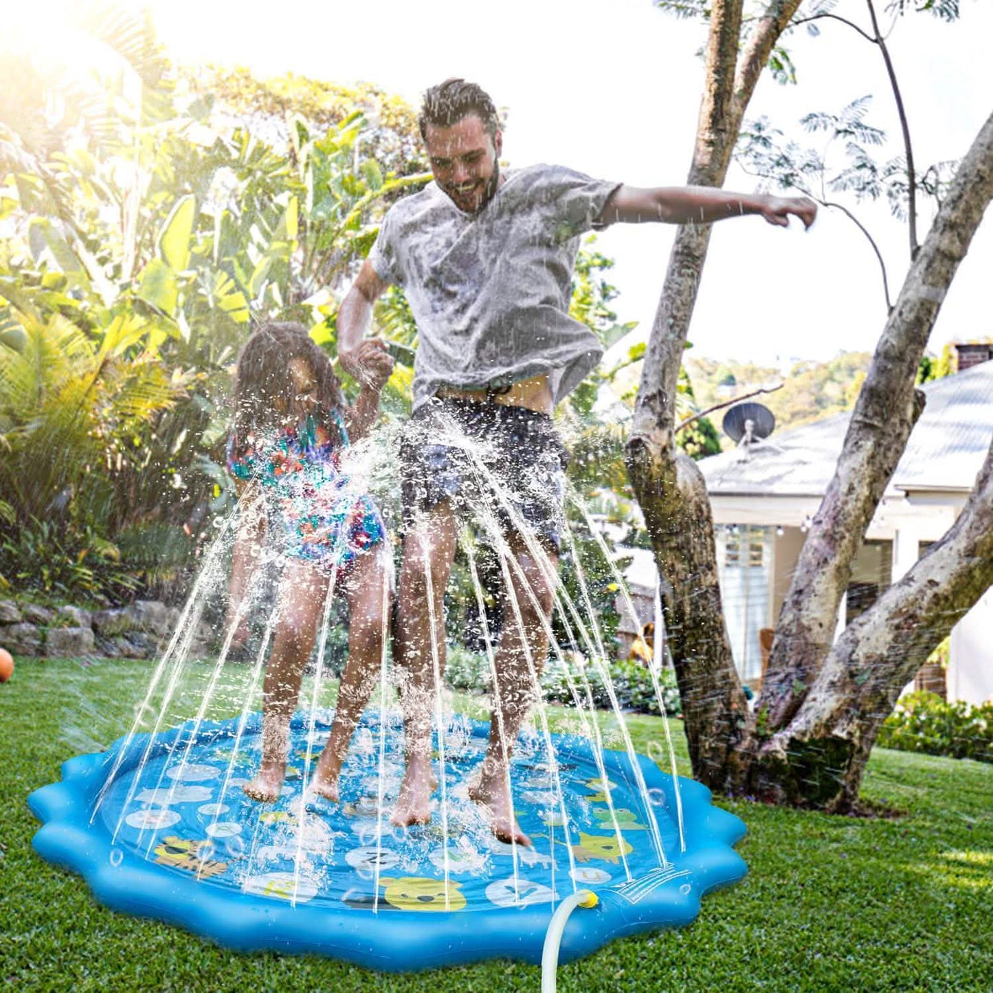 68" Inflatable Blow Up Pool Sprinkler Splash Pad For Kids DailySale