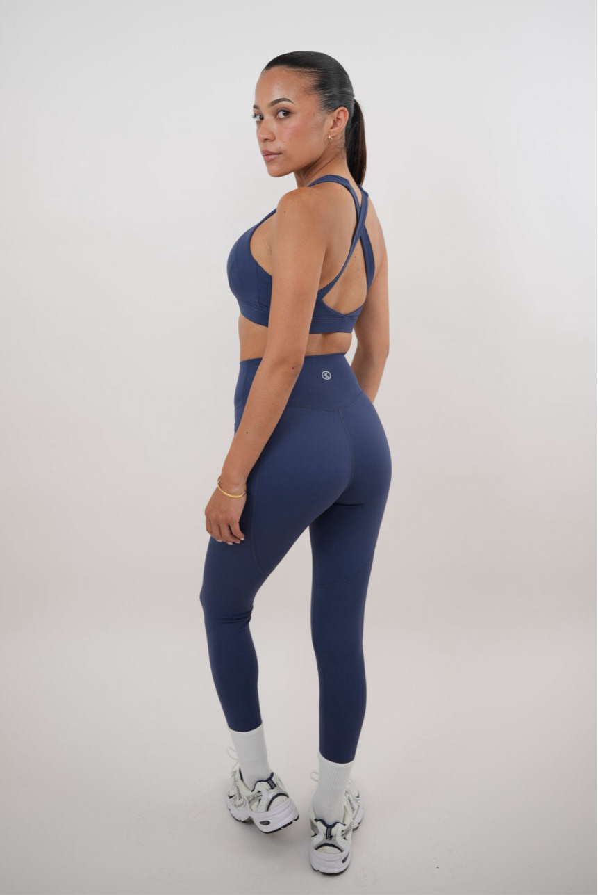 I Am Glowing Navy Blue Quick Dry Butter Legging KIMITH BRAND