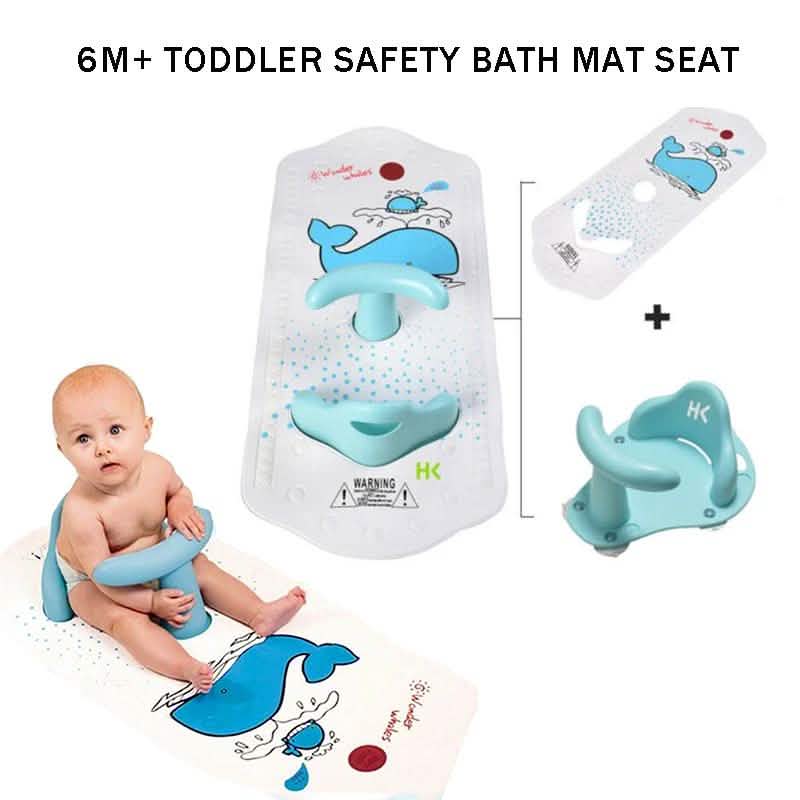 6M+ Infant Toddler Tub Seat Non-slip Safety Chair with Heat Sensitive Bath Mat DailySale