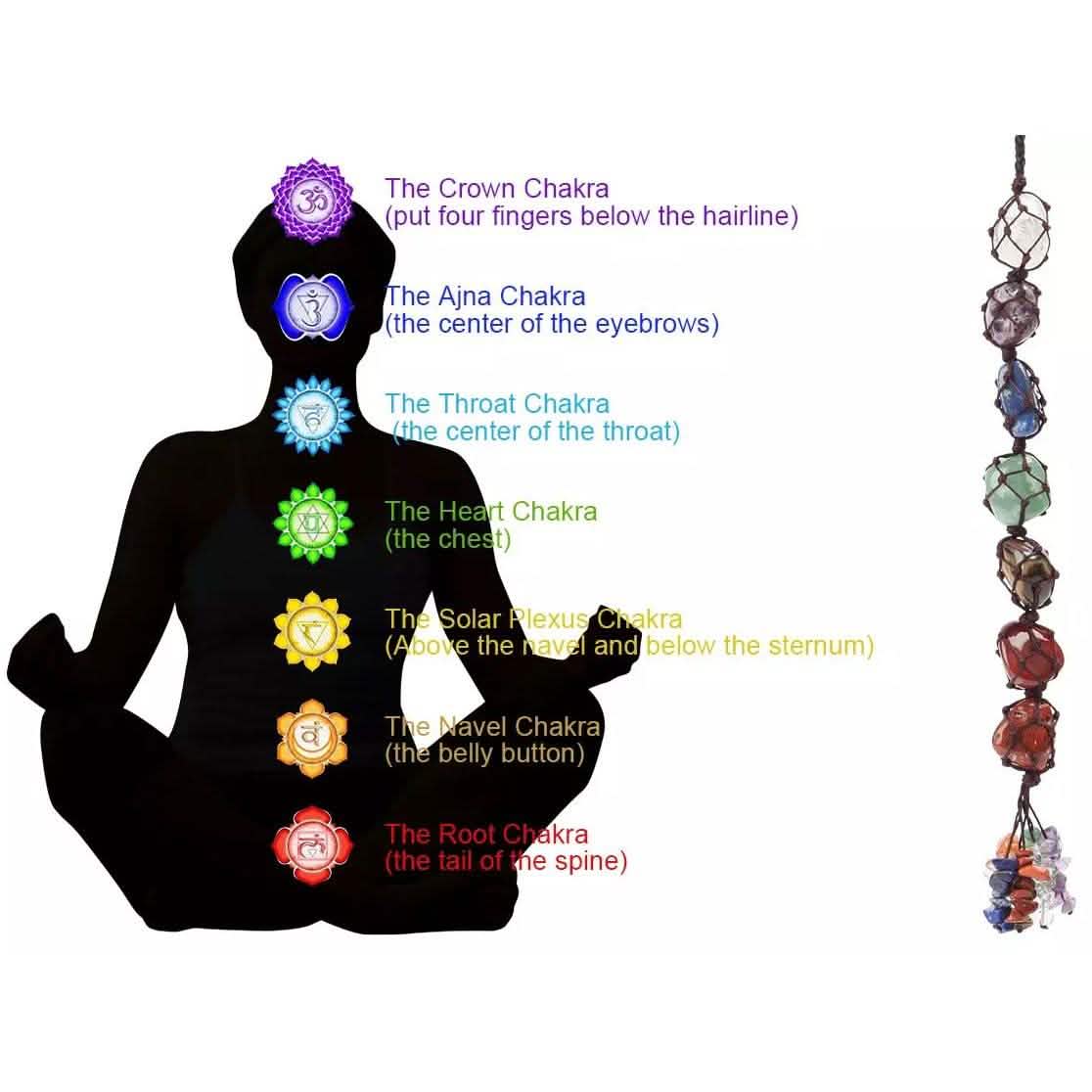 7 Chakra Gemstones Reiki Healing Crystals Tassel Wall Car Hanging Ornament DailySale