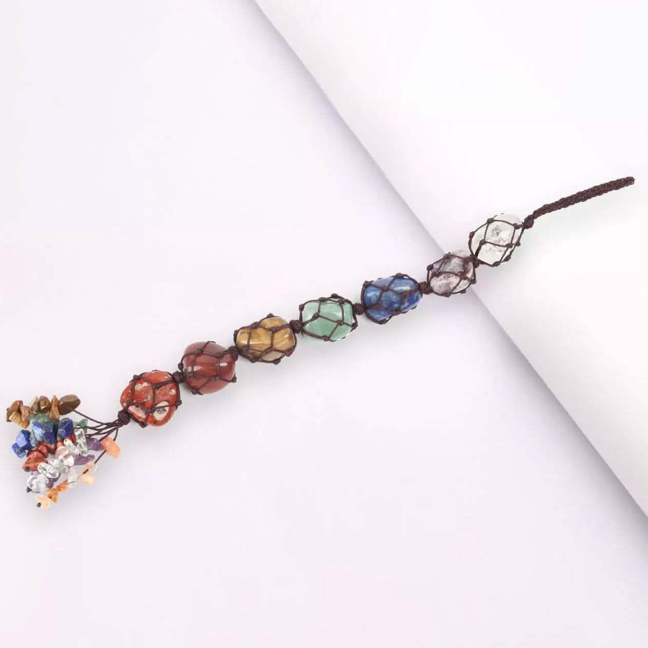 7 Chakra Gemstones Reiki Healing Crystals Tassel Wall Car Hanging Ornament DailySale