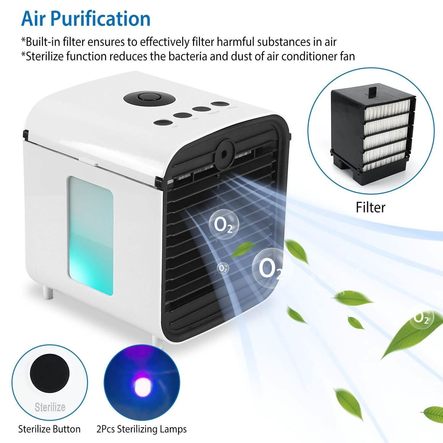 7-Color Change Portable Mini Air Conditioner Cooling Fan DailySale