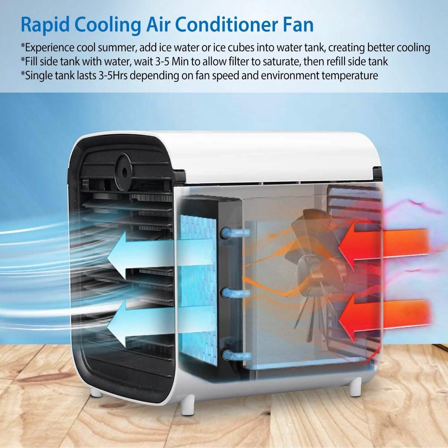 7-Color Change Portable Mini Air Conditioner Cooling Fan DailySale