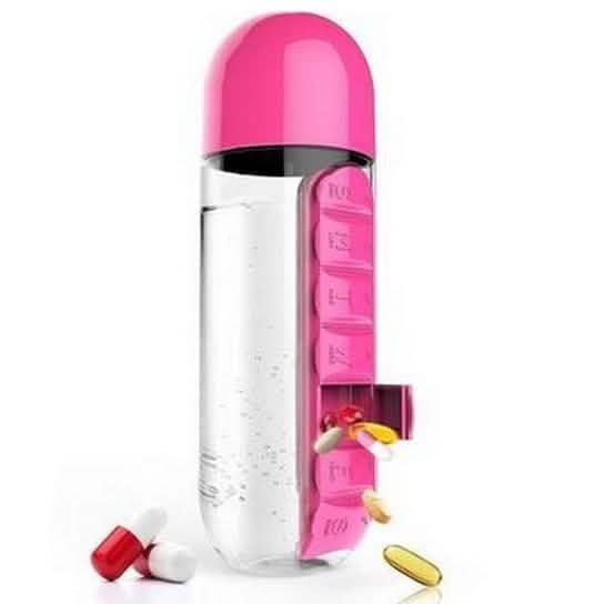7-Day Pill Tablet Medicine Organizer Water Drink Bottle Holder Box DailySale