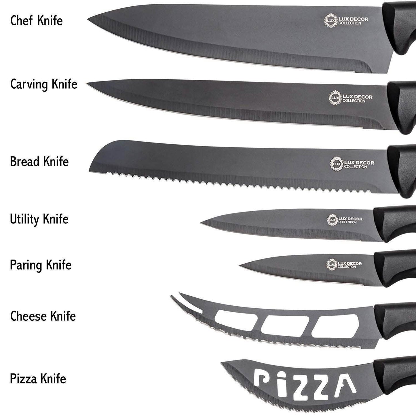 7-Piece Set: Chef Knife, Bread, Carving, Utility, Pairing, Cheese, Pizza DailySale