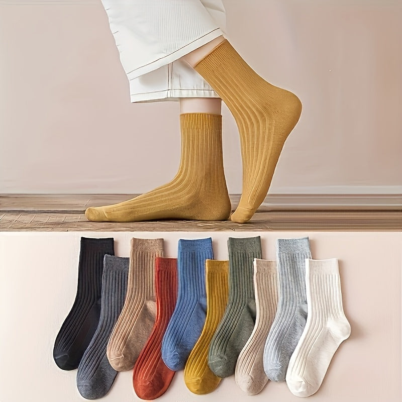 10-Pack: Soft Comfortable Tube Socks – Solid Colors, All-Season DailySale