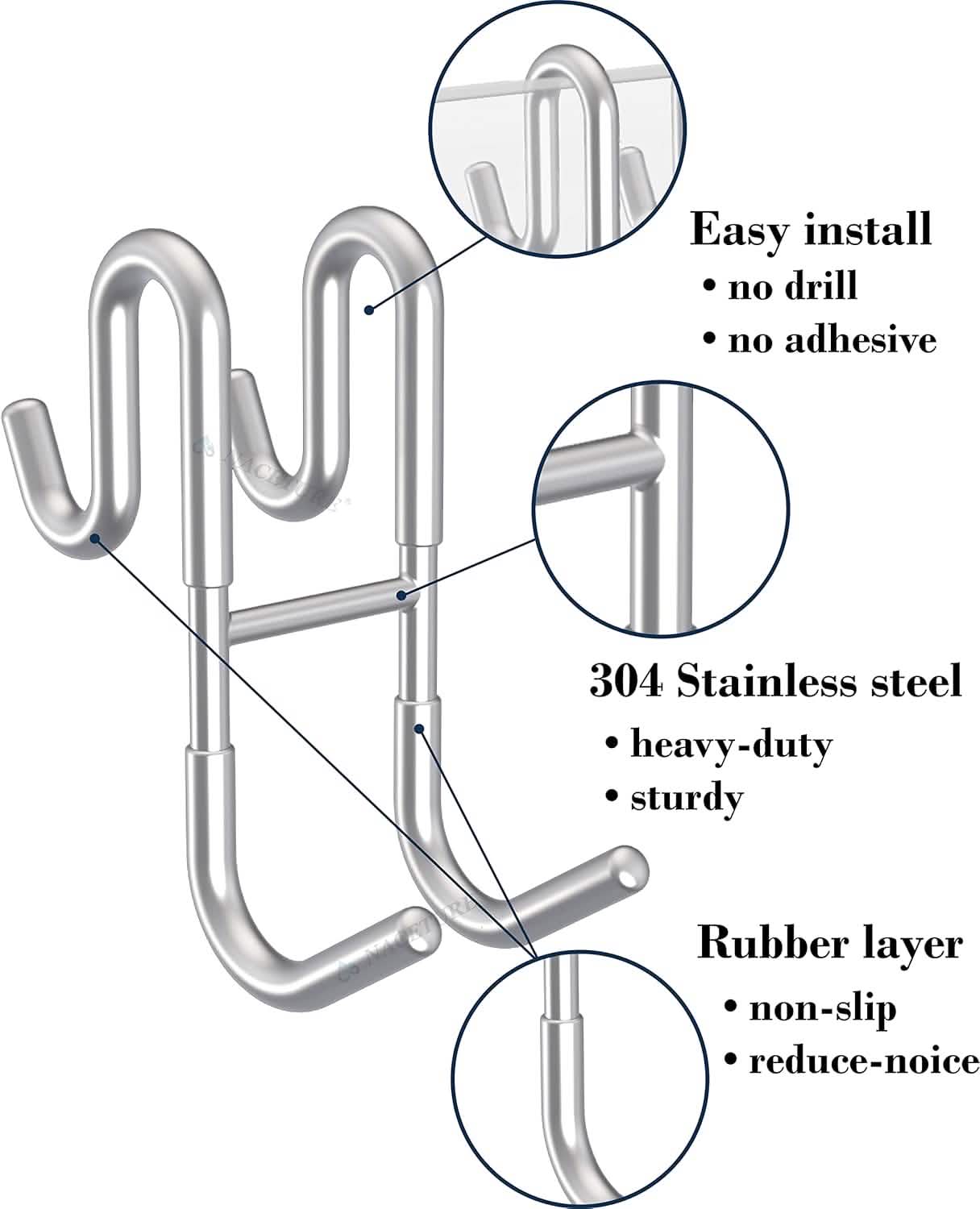 Rust-Resistant Door Mount Shower Hook – Strong Multifunctional Hanging Hook DailySale