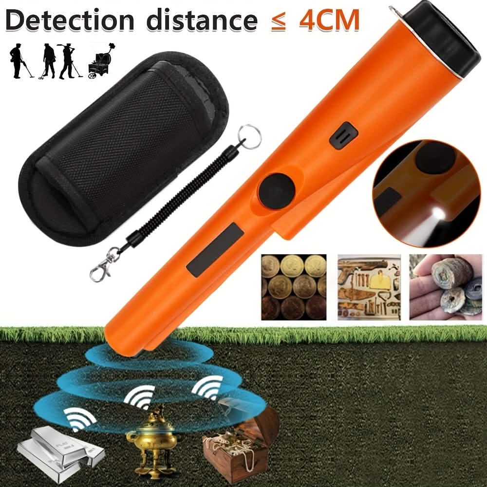360° Pinpointer Metal Detector with LED, Vibration & Holster (Orange) DailySale