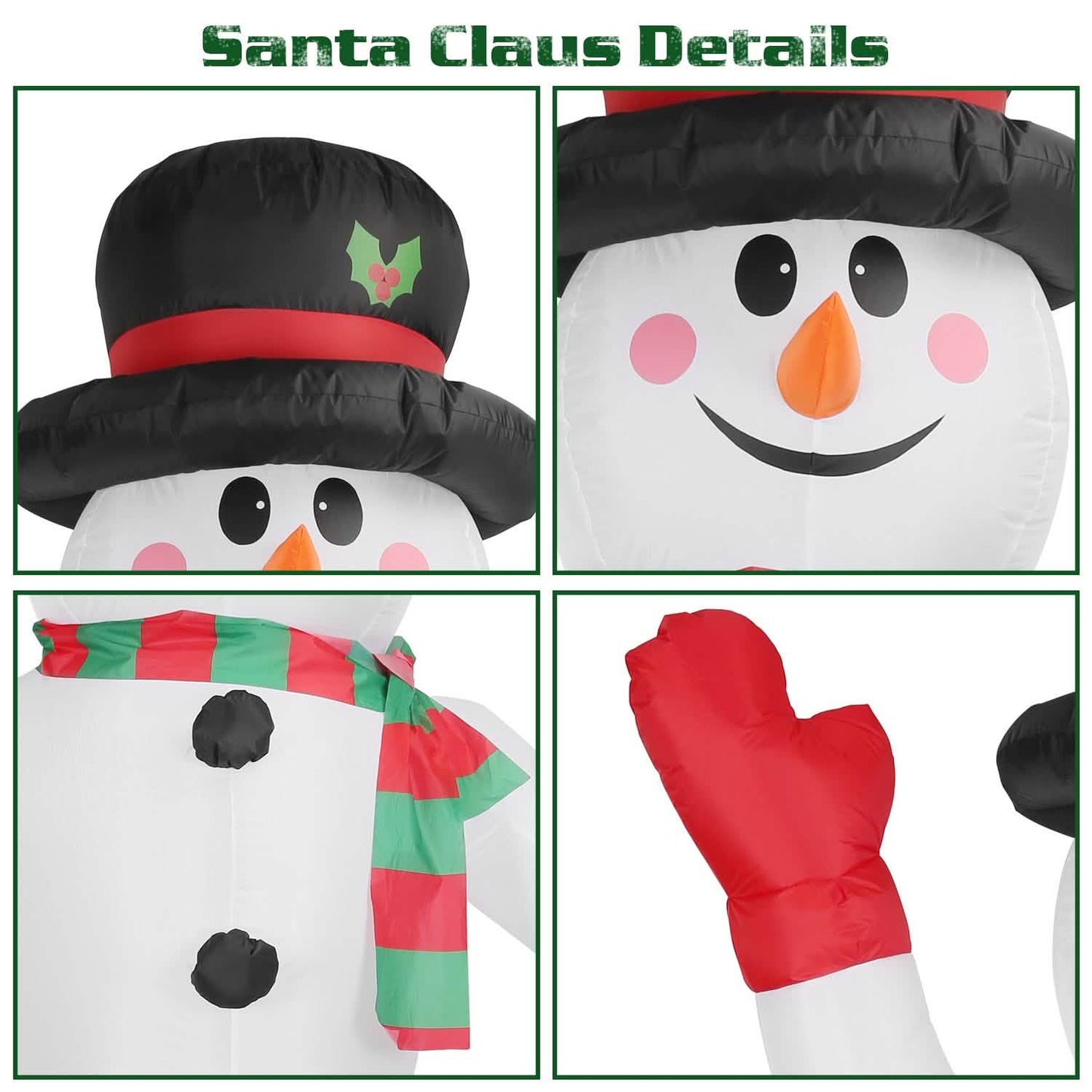 7.9ft Christmas Inflatable Giant Snowman Blow Up with LED Lights Hat Scarf DailySale