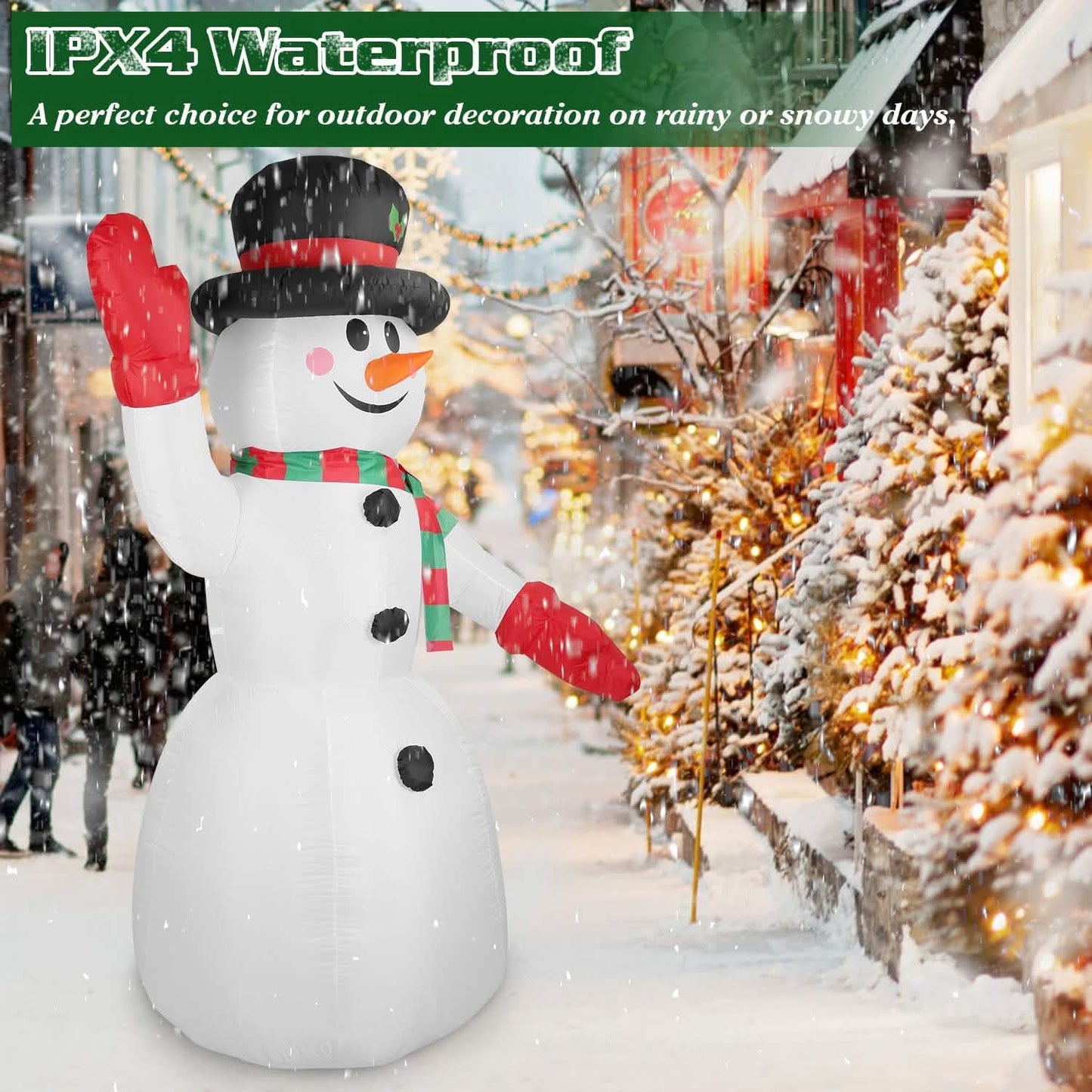 7.9ft Christmas Inflatable Giant Snowman Blow Up with LED Lights Hat Scarf DailySale