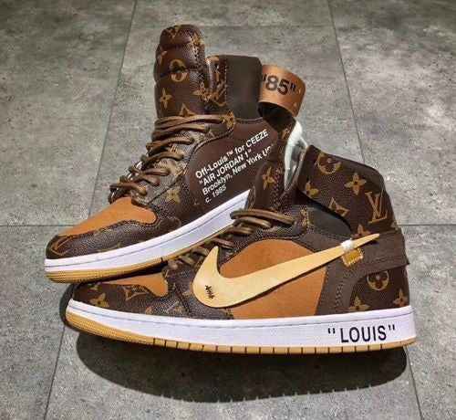 Custom Air Jordan 1 x LV Logo SneakerNational