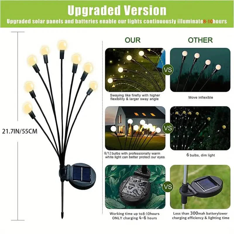 8 LED Solar Firefly Hanging Solar Lights DailySale