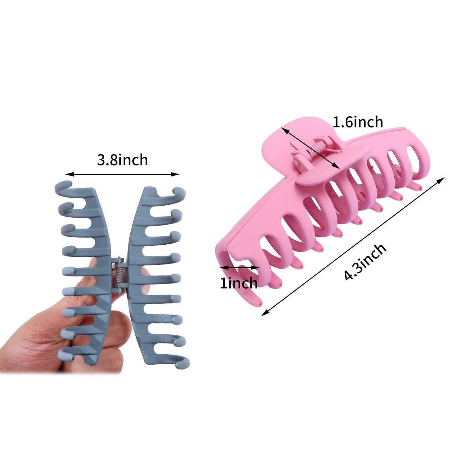 8-Pack: Women's Acrylic Large Claw Matt Hair Clips DailySale